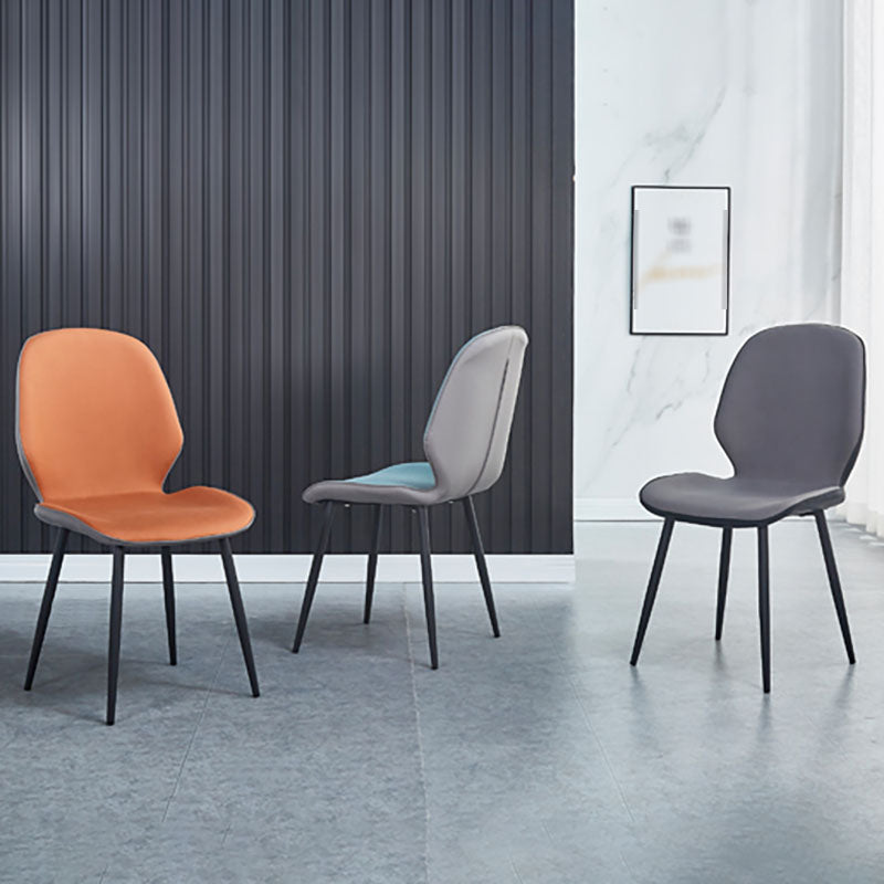 Sillas de comedor de cuero sintético de estilo industrial, silla con respaldo sólido para cocina