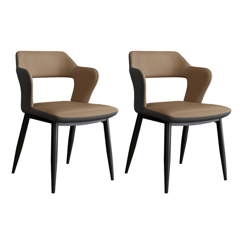 Bras arrière ouvert de style industriel dinant des chaises en cuir de Faux dinant des chaises