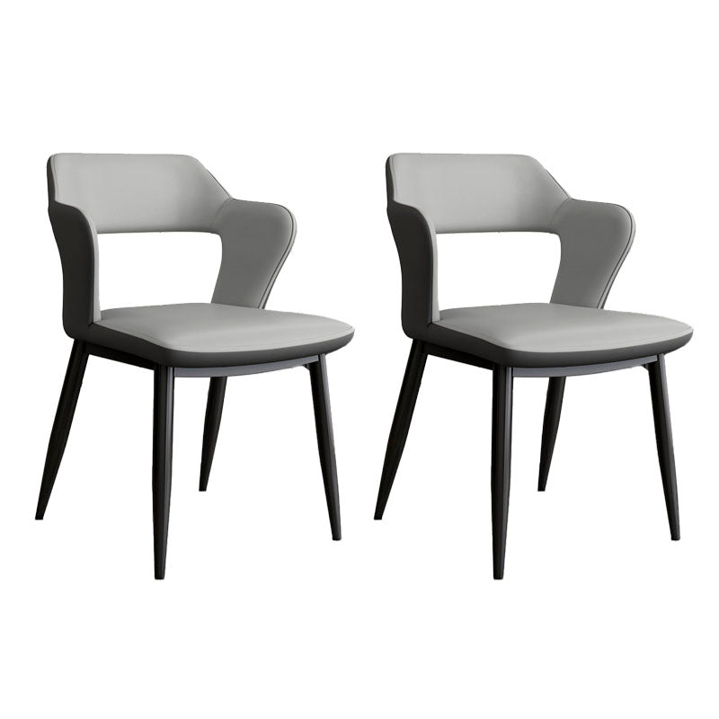 Bras arrière ouvert de style industriel dinant des chaises en cuir de Faux dinant des chaises