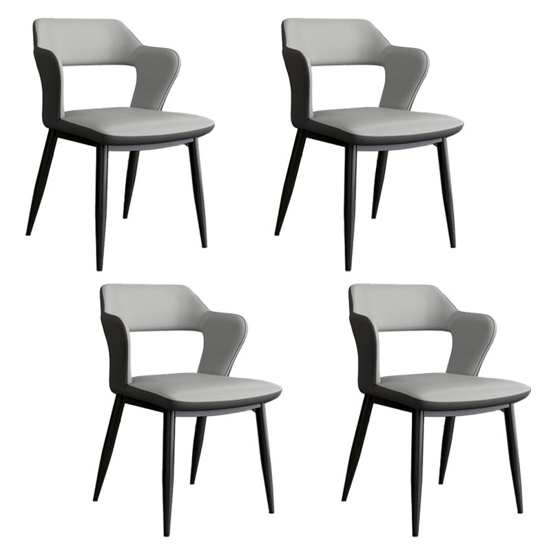 Bras arrière ouvert de style industriel dinant des chaises en cuir de Faux dinant des chaises
