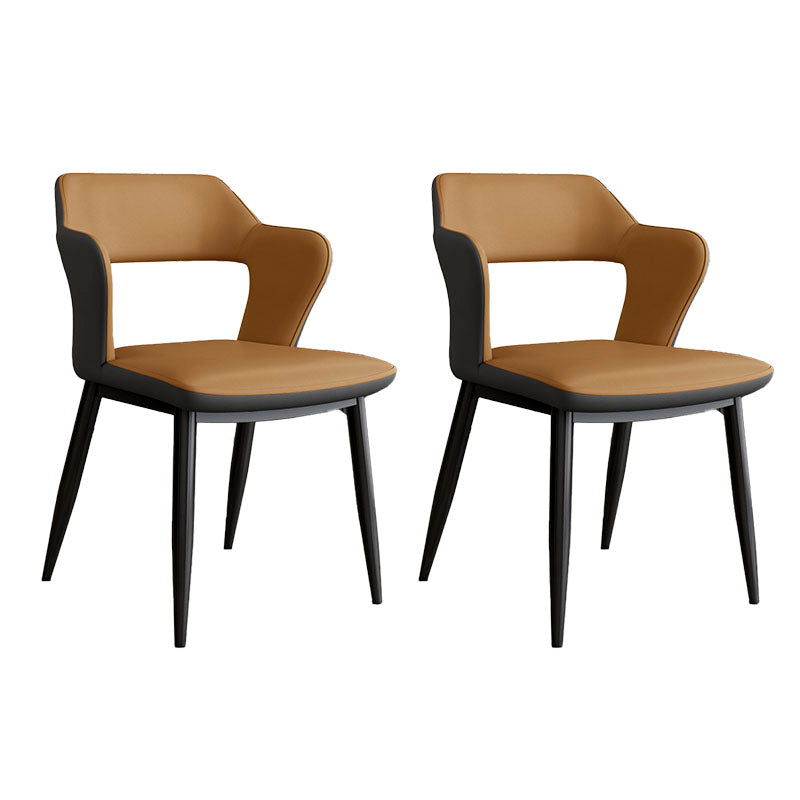 Bras arrière ouvert de style industriel dinant des chaises en cuir de Faux dinant des chaises