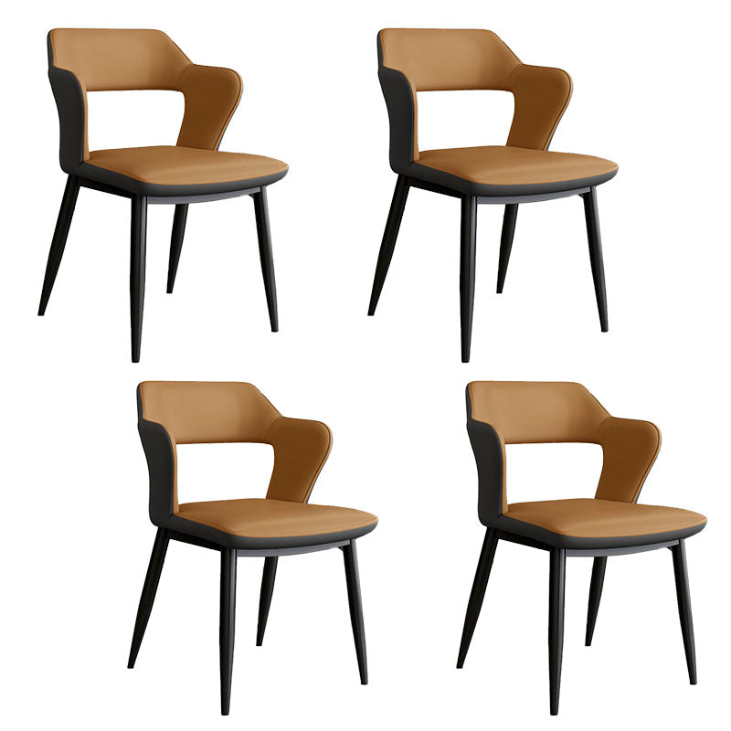 Bras arrière ouvert de style industriel dinant des chaises en cuir de Faux dinant des chaises