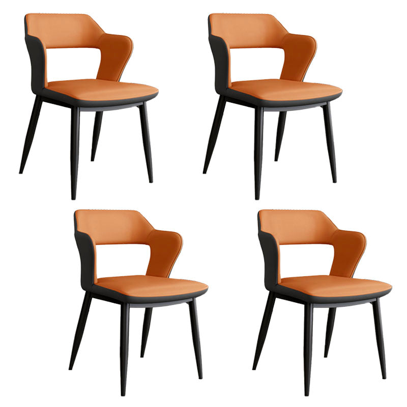 Bras arrière ouvert de style industriel dinant des chaises en cuir de Faux dinant des chaises