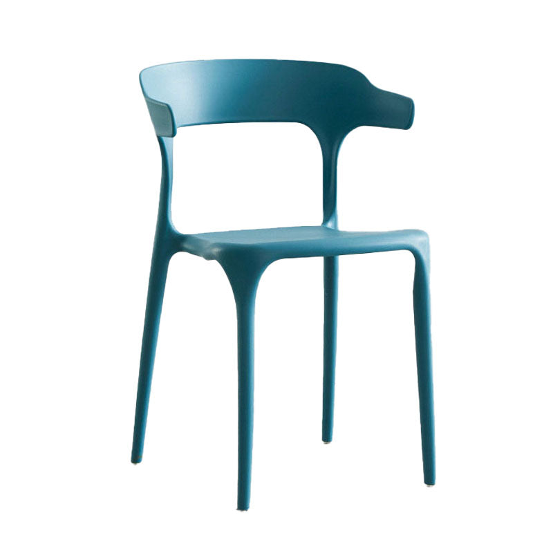 Contemporary Plastic Open Arm Chair Matte Finish Home Dining Chair