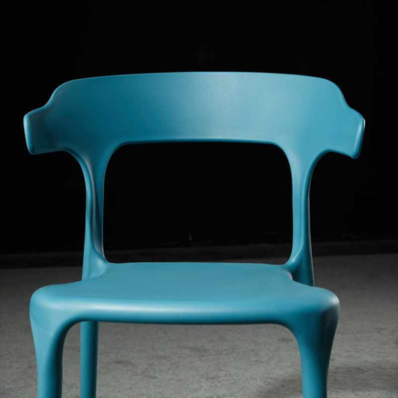 Contemporary Plastic Open Arm Chair Matte Finish Home Dining Chair