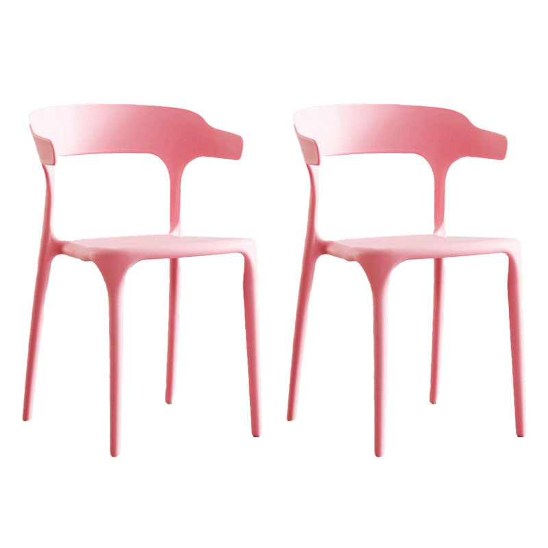 Contemporary Plastic Open Arm Chair Matte Finish Home Dining Chair