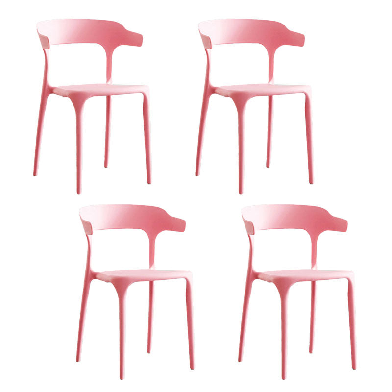 Contemporary Plastic Open Arm Chair Matte Finish Home Dining Chair