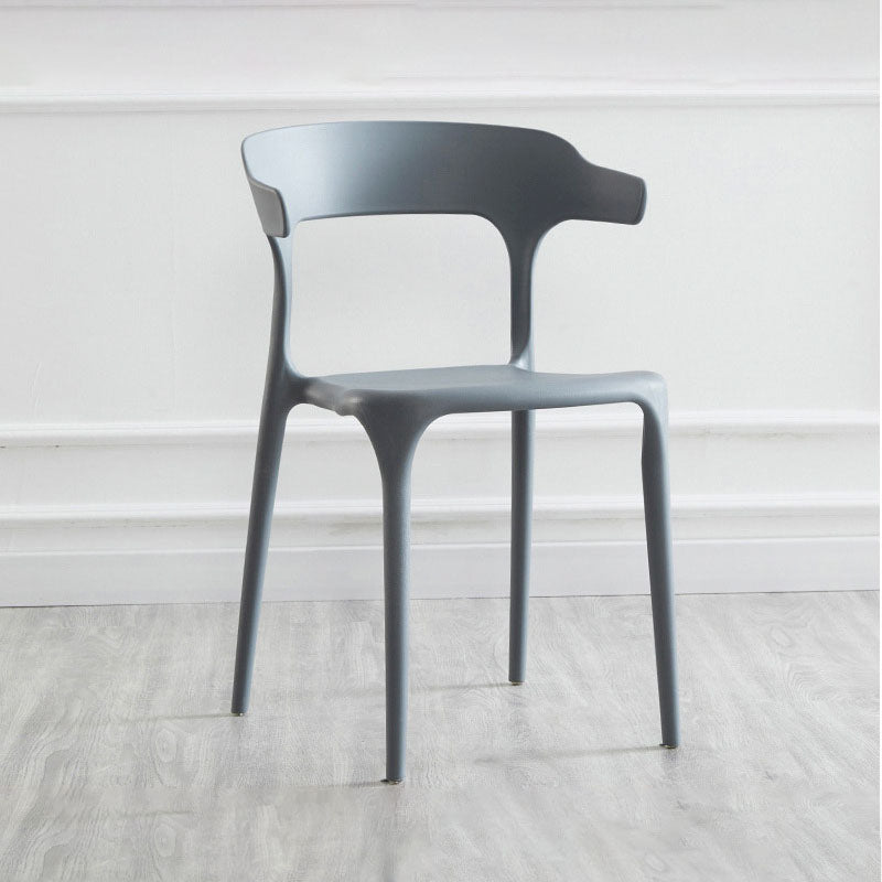 Contemporary Plastic Open Arm Chair Matte Finish Home Dining Chair