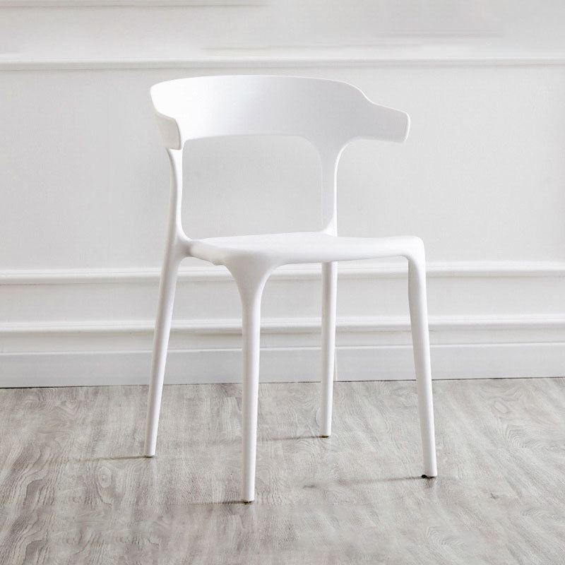 Contemporary Plastic Open Arm Chair Matte Finish Home Dining Chair