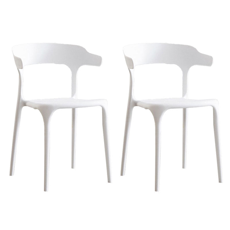 Contemporary Plastic Open Arm Chair Matte Finish Home Dining Chair