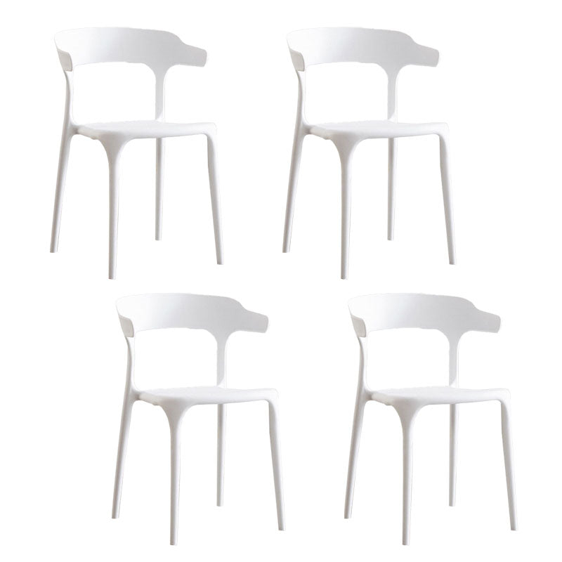 Contemporary Plastic Open Arm Chair Matte Finish Home Dining Chair