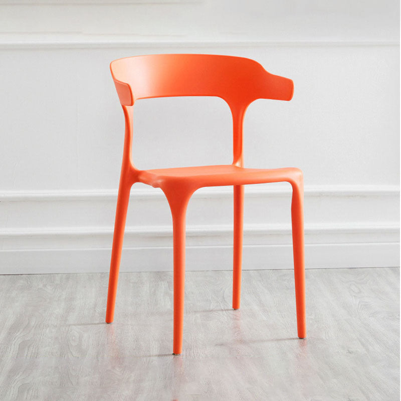 Contemporary Plastic Open Arm Chair Matte Finish Home Dining Chair