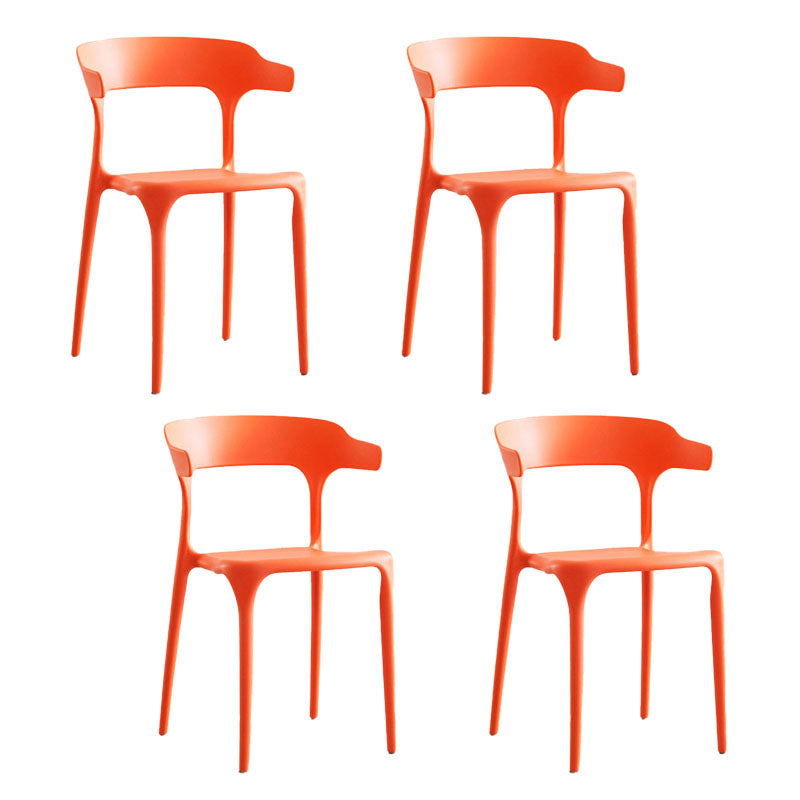 Contemporary Plastic Open Arm Chair Matte Finish Home Dining Chair