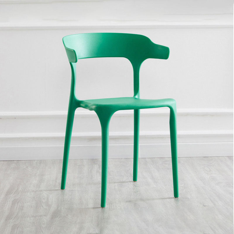 Contemporary Plastic Open Arm Chair Matte Finish Home Dining Chair