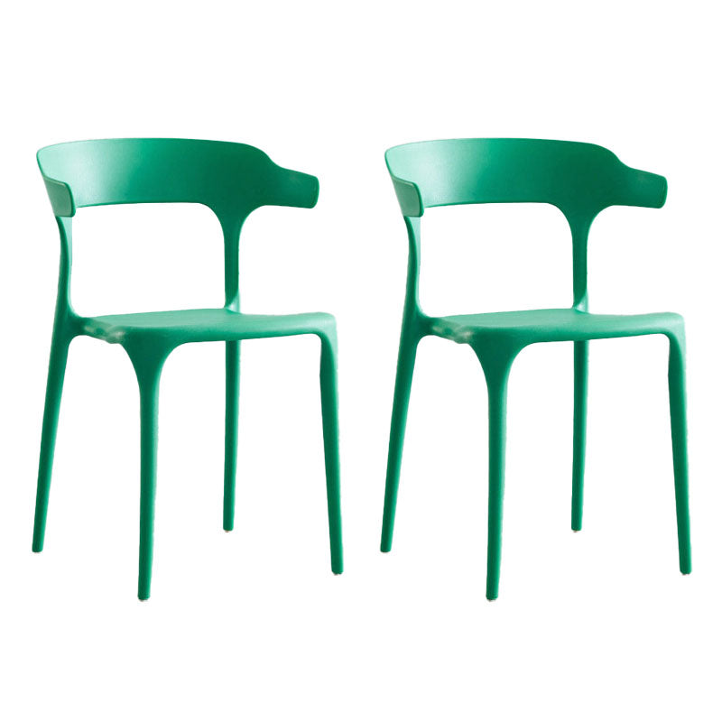 Contemporary Plastic Open Arm Chair Matte Finish Home Dining Chair