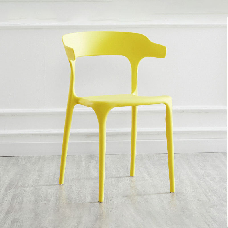 Contemporary Plastic Open Arm Chair Matte Finish Home Dining Chair