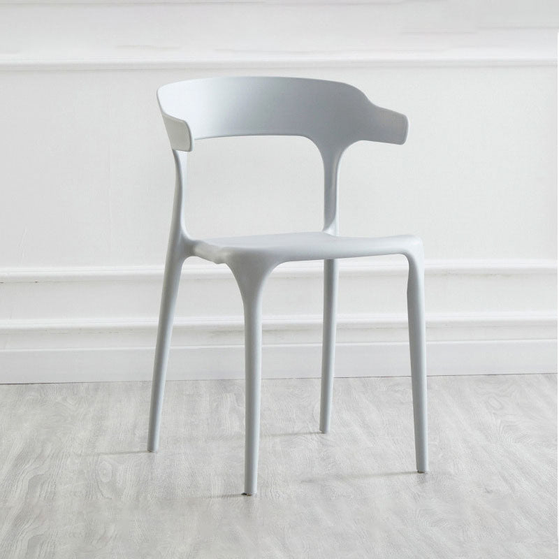 Contemporary Plastic Open Arm Chair Matte Finish Home Dining Chair