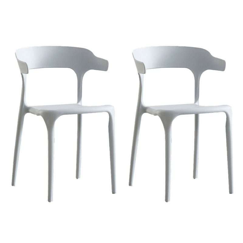 Contemporary Plastic Open Arm Chair Matte Finish Home Dining Chair