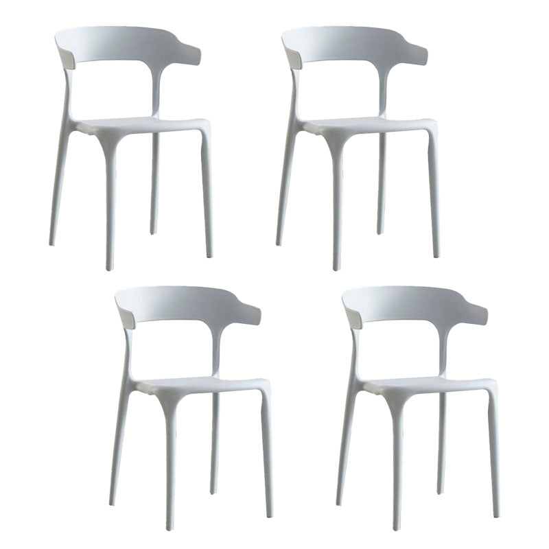 Contemporary Plastic Open Arm Chair Matte Finish Home Dining Chair