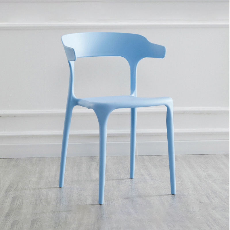 Contemporary Plastic Open Arm Chair Matte Finish Home Dining Chair
