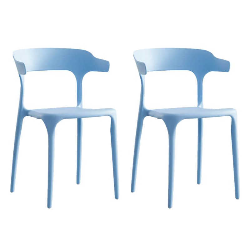 Contemporary Plastic Open Arm Chair Matte Finish Home Dining Chair