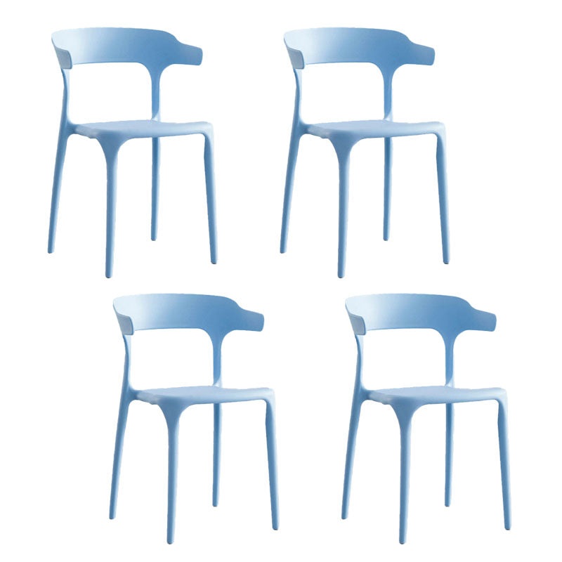 Contemporary Plastic Open Arm Chair Matte Finish Home Dining Chair