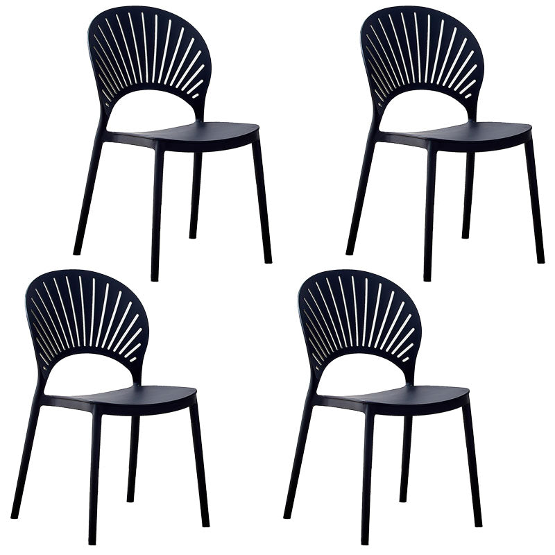 Silla apilable moderna que cena sillas traseras abiertas sin brazos con las piernas plásticas para la cocina