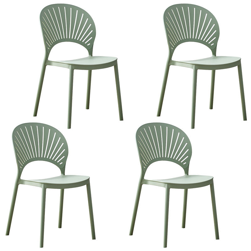 Silla apilable moderna que cena sillas traseras abiertas sin brazos con las piernas plásticas para la cocina