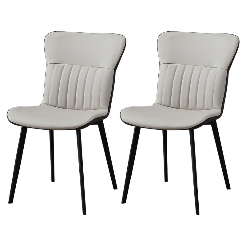 Sillas de comedor contemporáneas, silla sin brazos con patas de metal para cocina