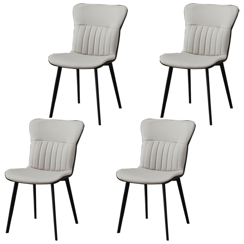 Sillas de comedor contemporáneas, silla sin brazos con patas de metal para cocina