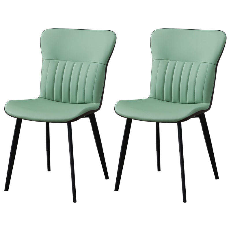 Sillas de comedor contemporáneas, silla sin brazos con patas de metal para cocina