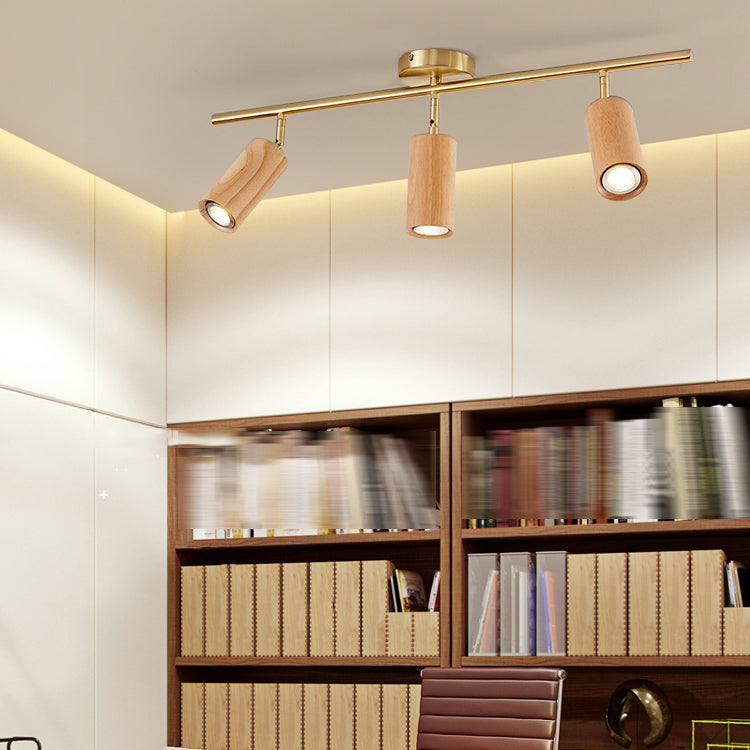Zylindrische Formschiene Deckenlampe moderne Holzspüschhalterung für Gang