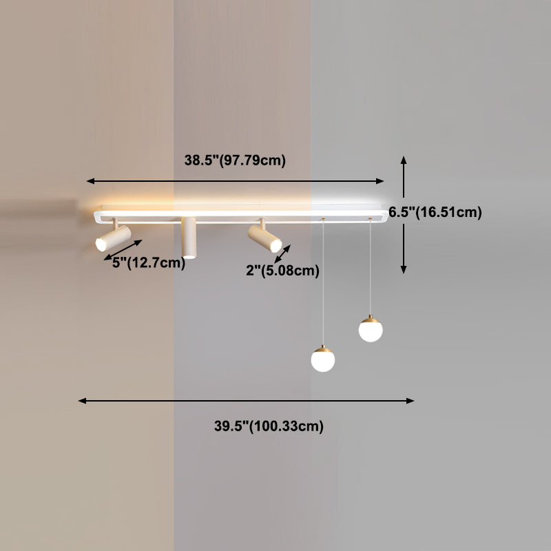 Zylindrische Form LED -Schiene Deckenlampe moderne Eisenspülhalterung für Esszimmer