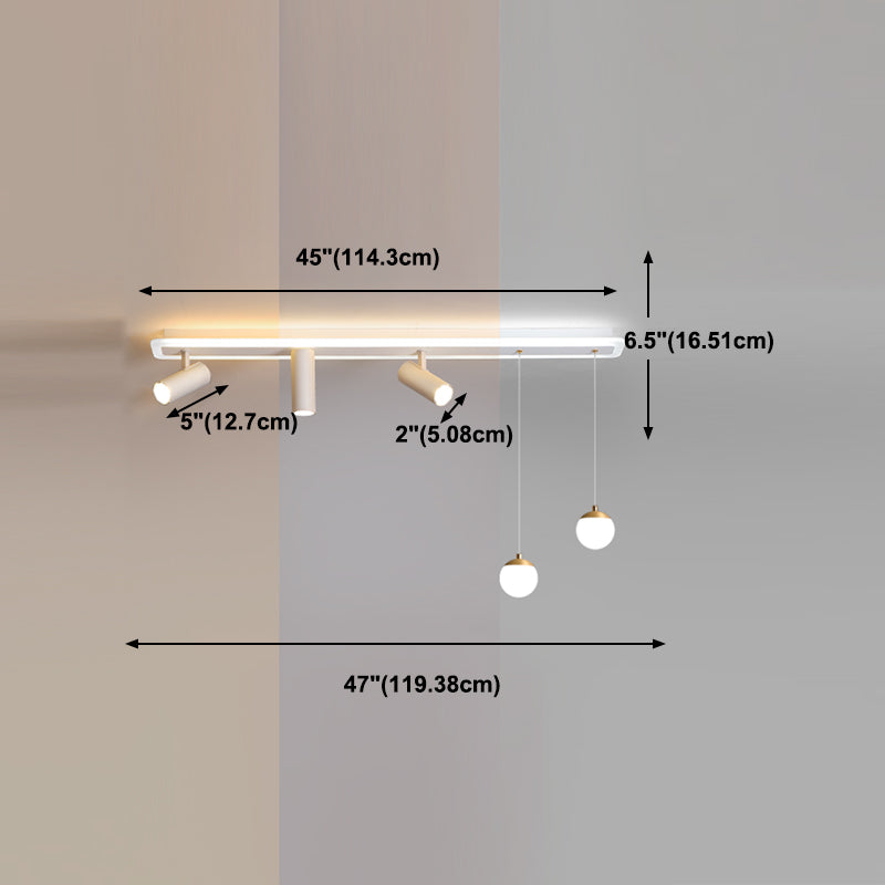 Zylindrische Form LED -Schiene Deckenlampe moderne Eisenspülhalterung für Esszimmer