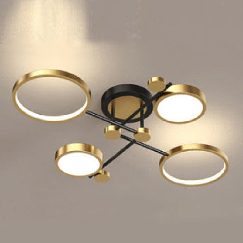 LED POSTERNO LIGHT LIGHT ANILLO NEGRO Y GOLDO SEMI FLUSH LIGHTIVE PARA SALA