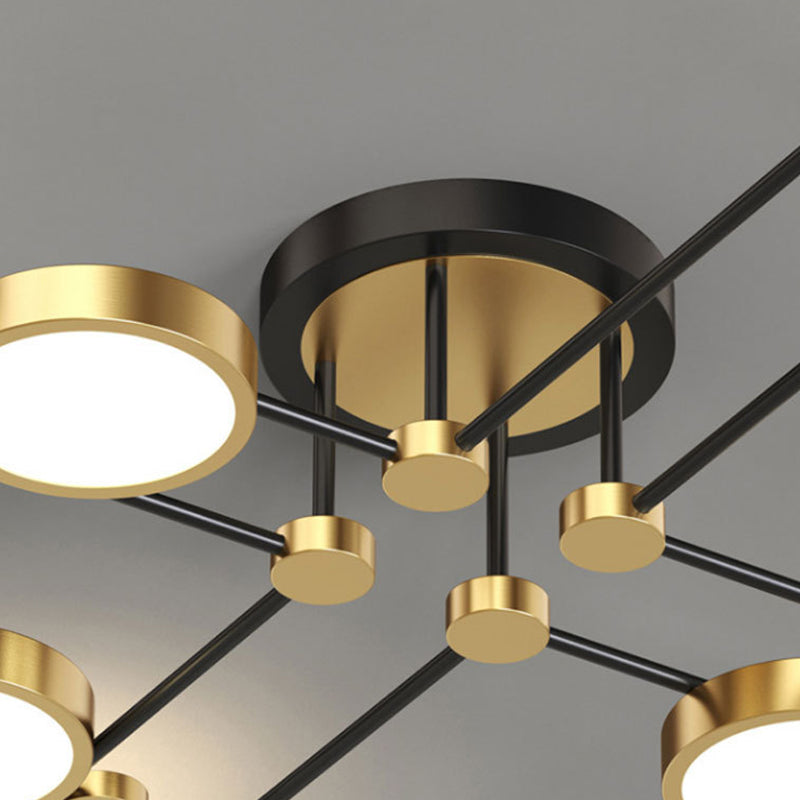 LED POSTERNO LIGHT LIGHT ANILLO NEGRO Y GOLDO SEMI FLUSH LIGHTIVE PARA SALA