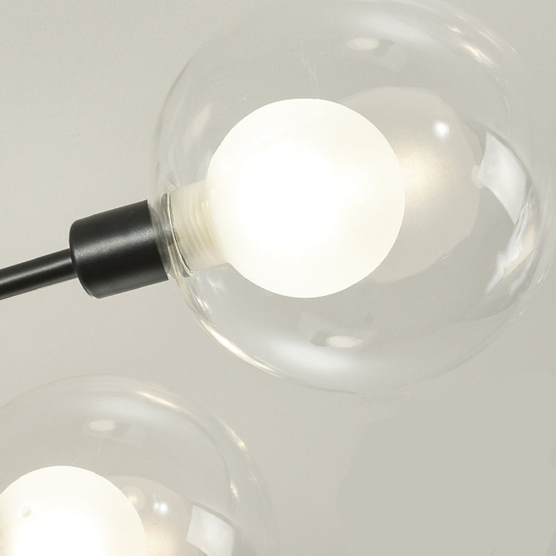 Nordic Ceiling Light Hand-Blown Glass Ball Shaped Semi Flush Mount Spotlight