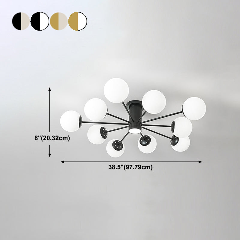 Luz de techo nórdica con bola de vidrio con forma de glasia en forma de montura de montaje de flush