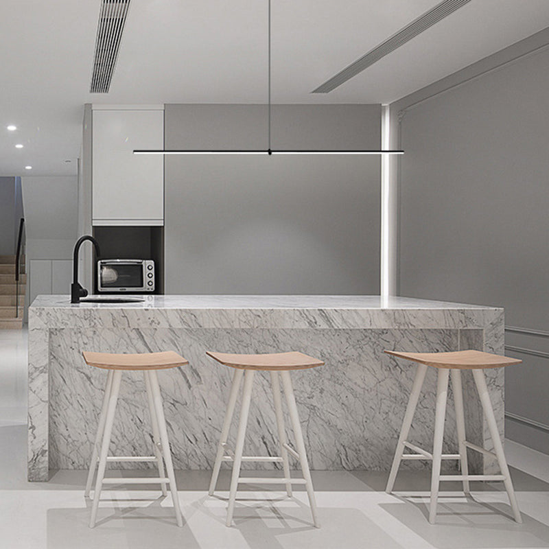 Black Metal Island Light Lámpara colgante de restaurante lineal moderna de 1 cabeza con sombra acrílica