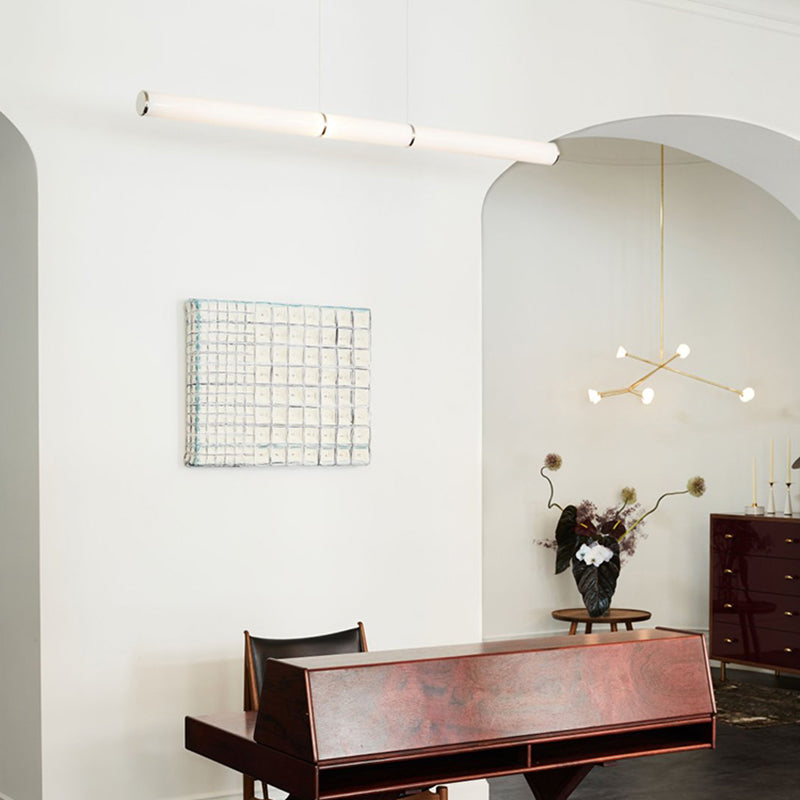 Lámpara lineal de lámparas de luz de cobre de cobre moderna con tono acrílico