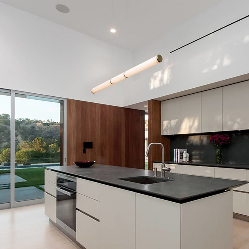 Lámpara lineal de lámparas de luz de cobre de cobre moderna con tono acrílico