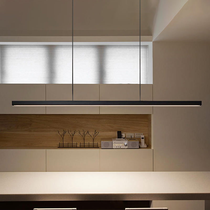 Luces de isla lineal de estilo simple lámparas colgantes de led de restaurante de 1 luces con sombra acrílica
