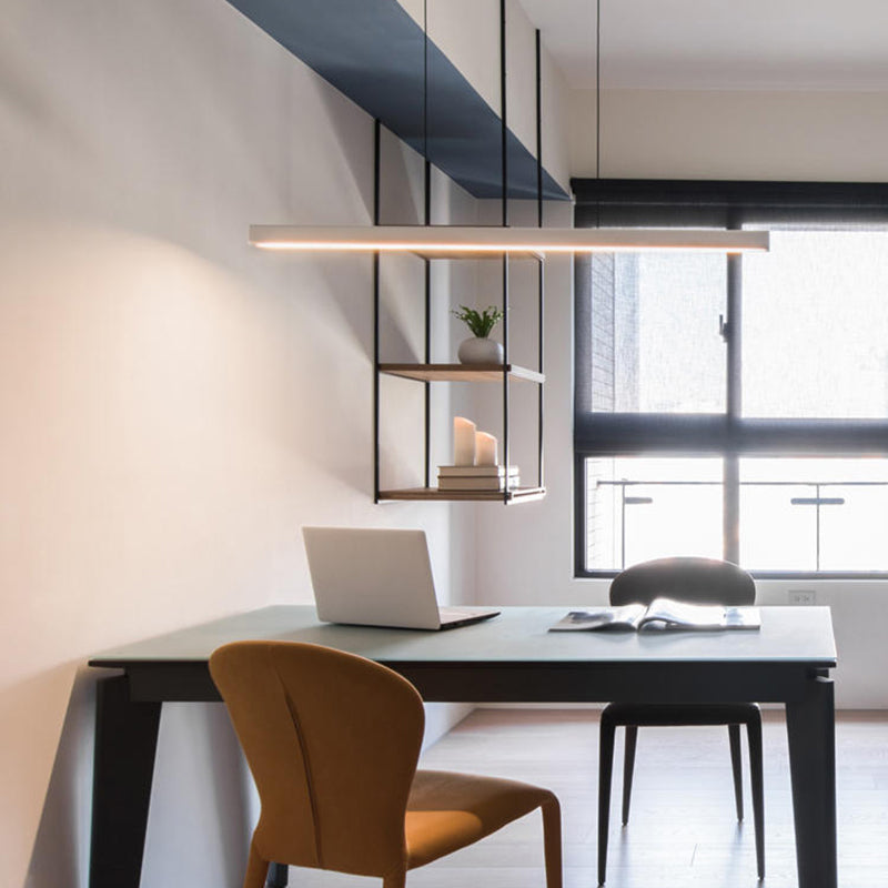 Luces de isla lineal de estilo simple lámparas colgantes de led de restaurante de 1 luces con sombra acrílica