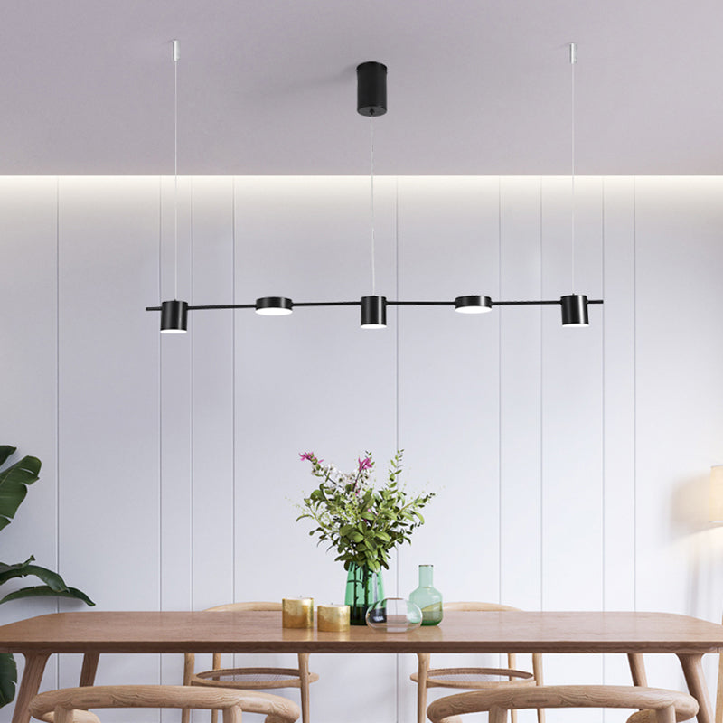 Lámparas modernas de restaurantes LED de restaurante múltiple de cilindro con sombra acrílica