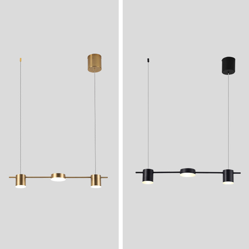 Lámparas modernas de restaurantes LED de restaurante múltiple de cilindro con sombra acrílica