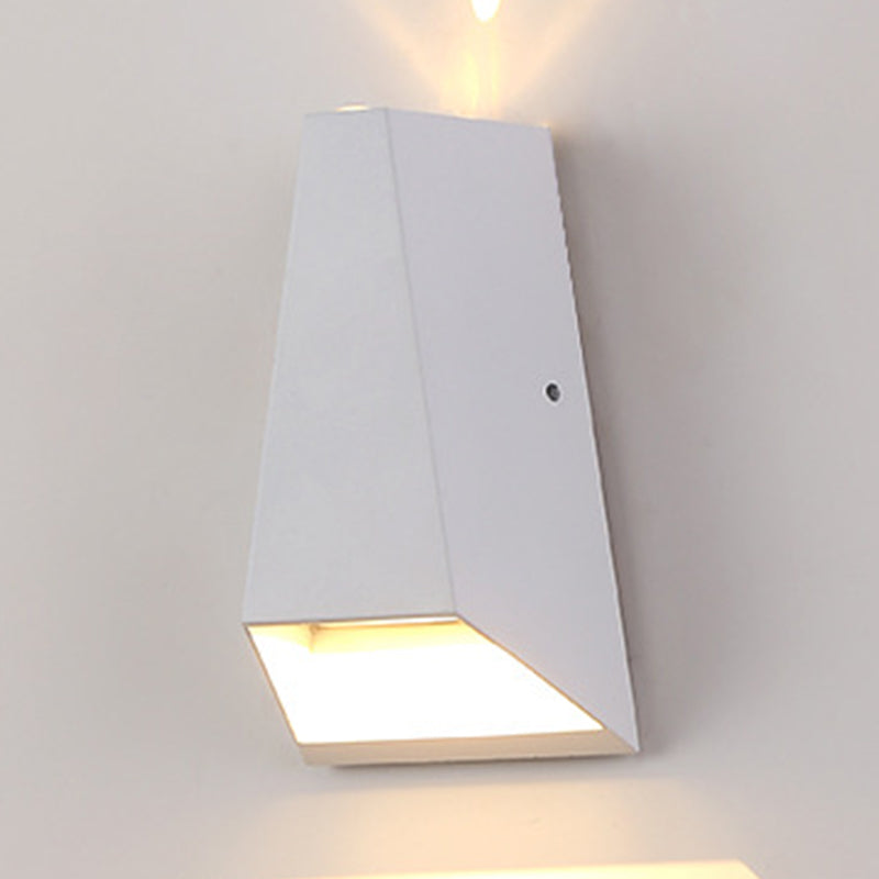 Luz de pared geométrica moderna aluminio 2 luces lavadora de pared para al aire libre