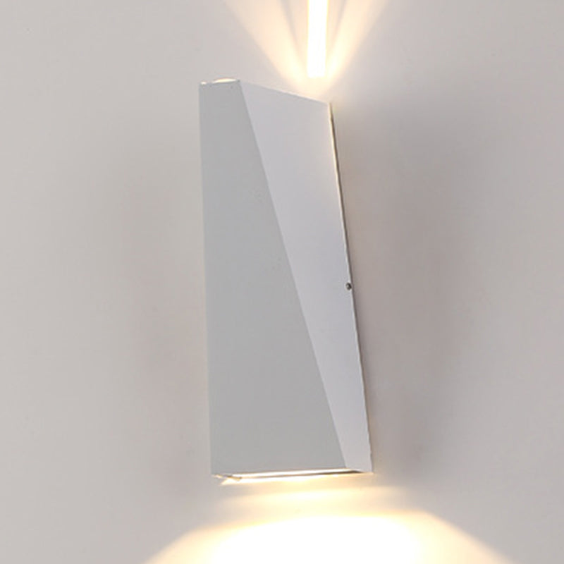 Luz de pared geométrica moderna aluminio 2 luces lavadora de pared para al aire libre