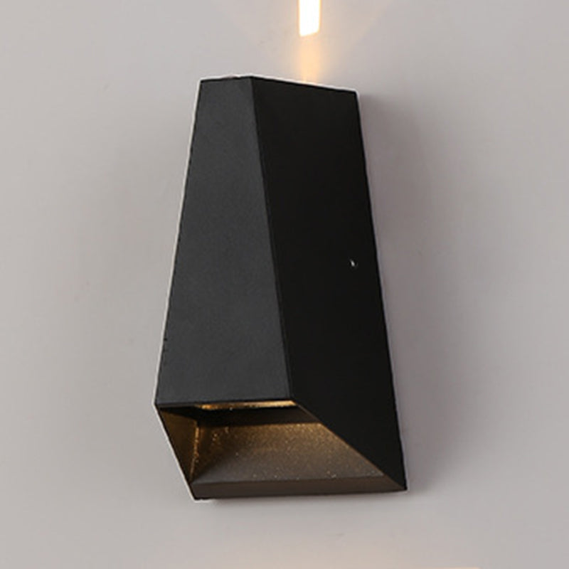 Luz de pared geométrica moderna aluminio 2 luces lavadora de pared para al aire libre