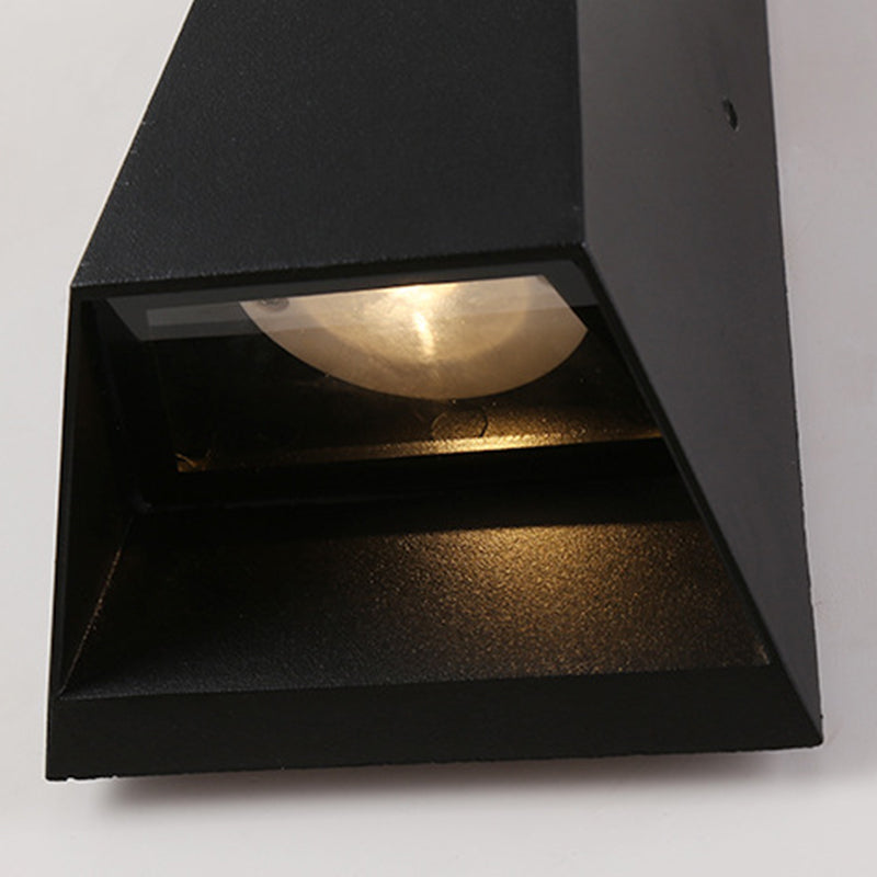 Luz de pared geométrica moderna aluminio 2 luces lavadora de pared para al aire libre