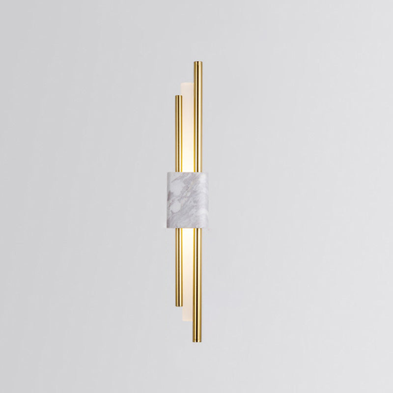 Luz de pared de metal moderna LED geométrica LED apliques con mármol para dormitorio